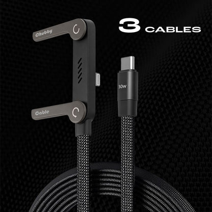 ChubbyCable StandLite™ - 240W Braided Fast Charge Cable With Built-in Phone Stand